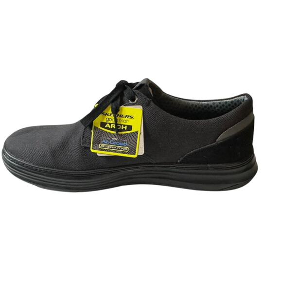 Skechers Moreno Canvas Oxford Shoe Sneaker Goga Mat Arch Wide Fit Men's 9 NEW - Picture 1 of 12